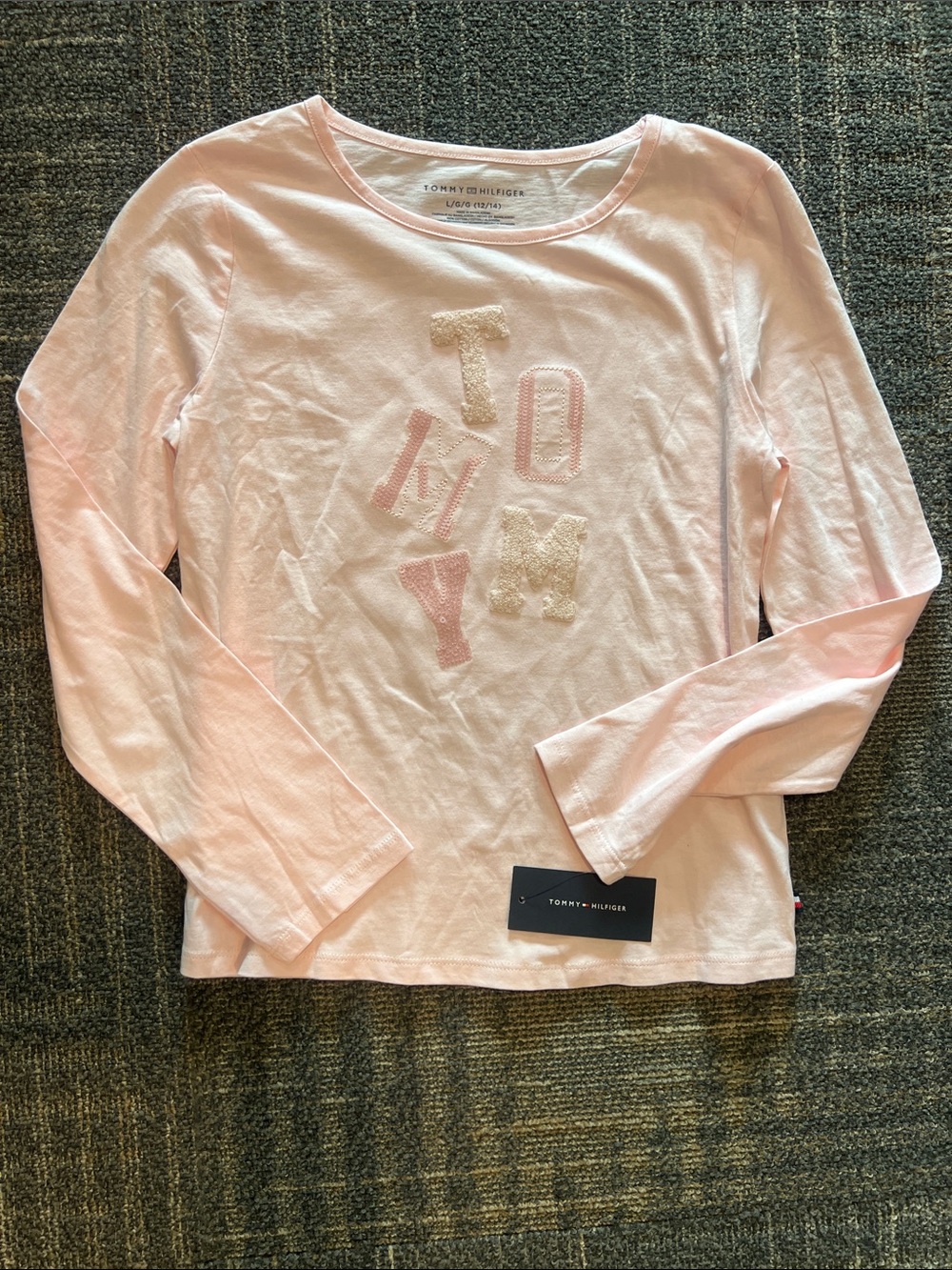 Tommy Hilfiger Light Pink Long-Sleeve Logo Tee